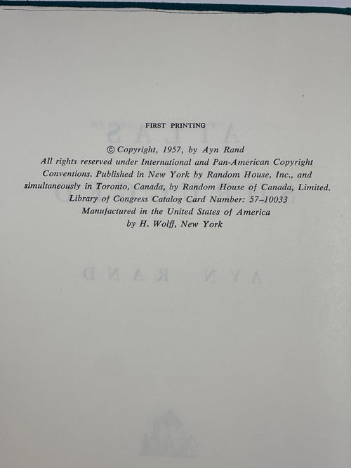 Atlas Shrugged by Ayn Rand | Stated First Printing (1957)
