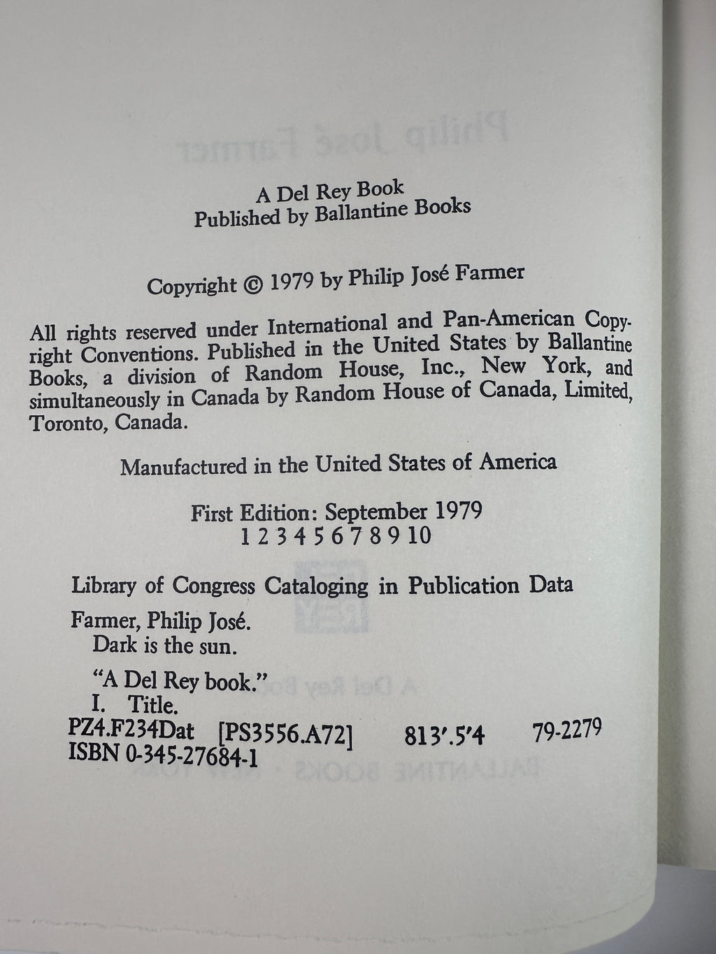 Dark Is the Sun by Philip José Farmer | First Edition