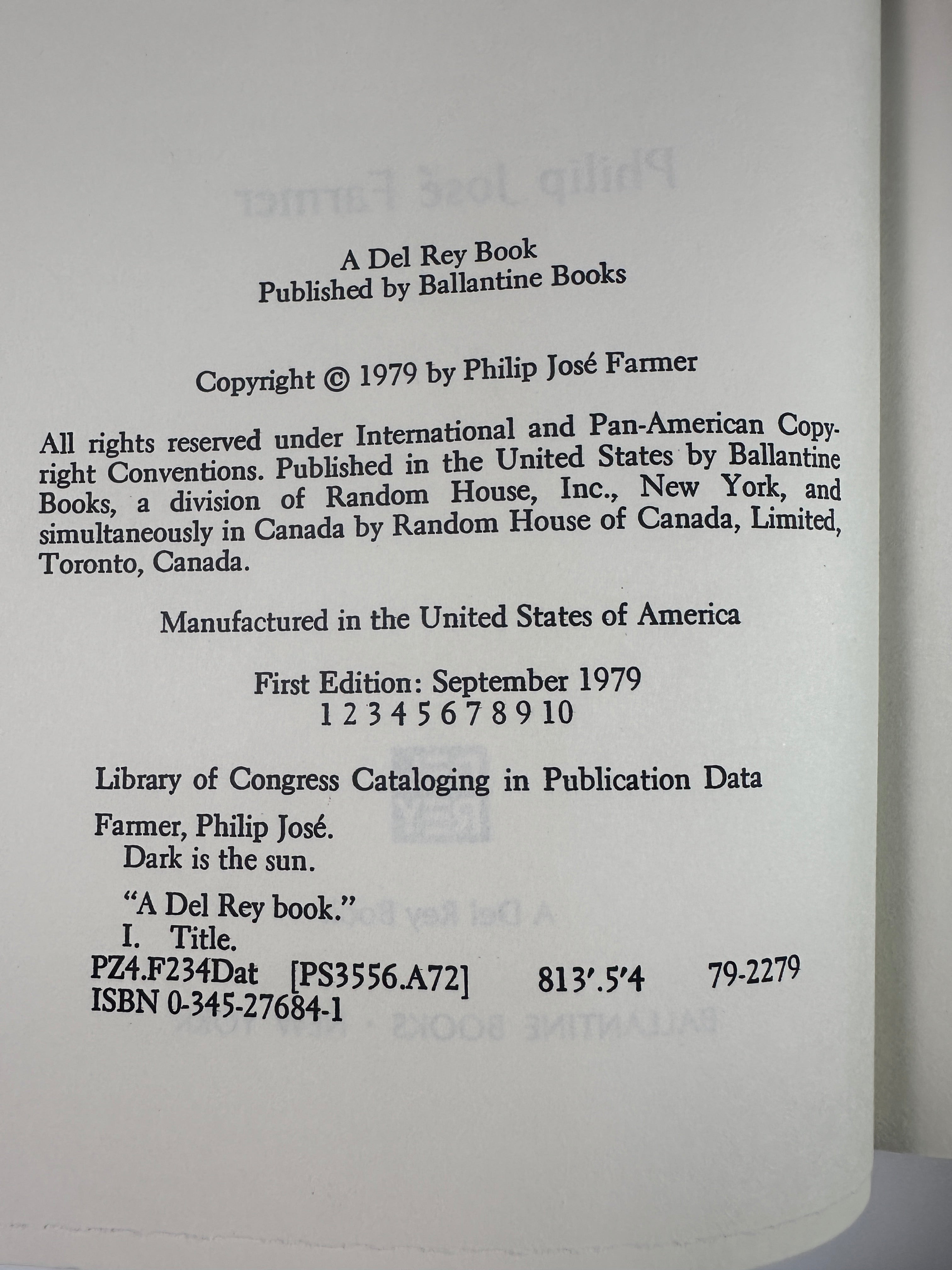 Dark Is the Sun by Philip José Farmer | First Edition