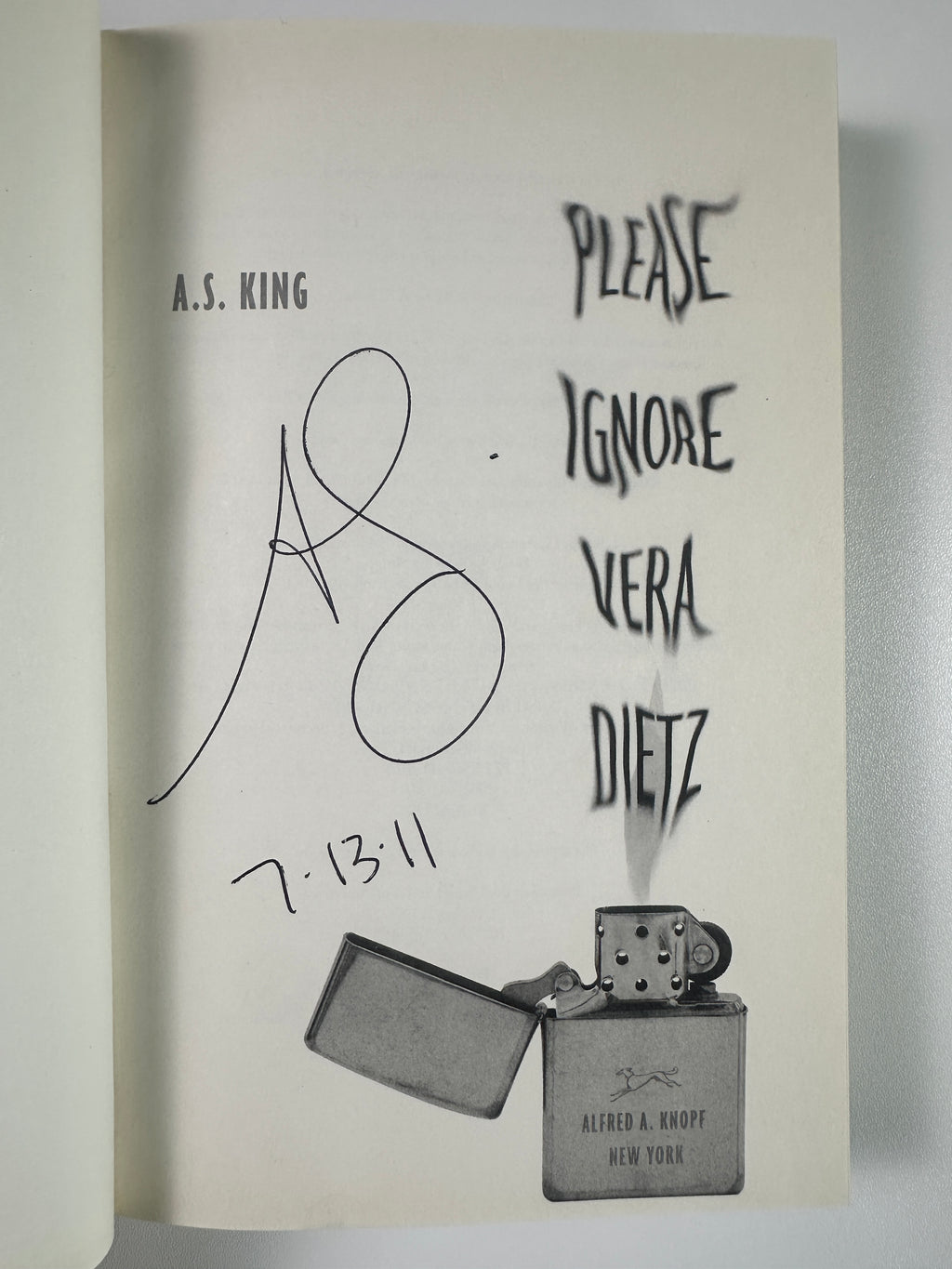 Please Ignore Vera Dietz SIGNED by A.S. King